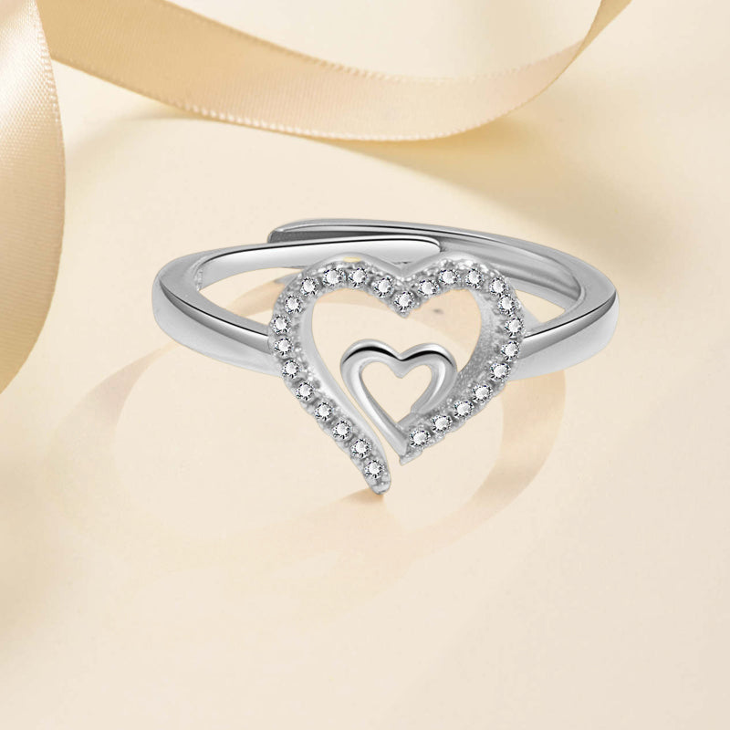 Mother & Daughter Always Heart To Heart Ring