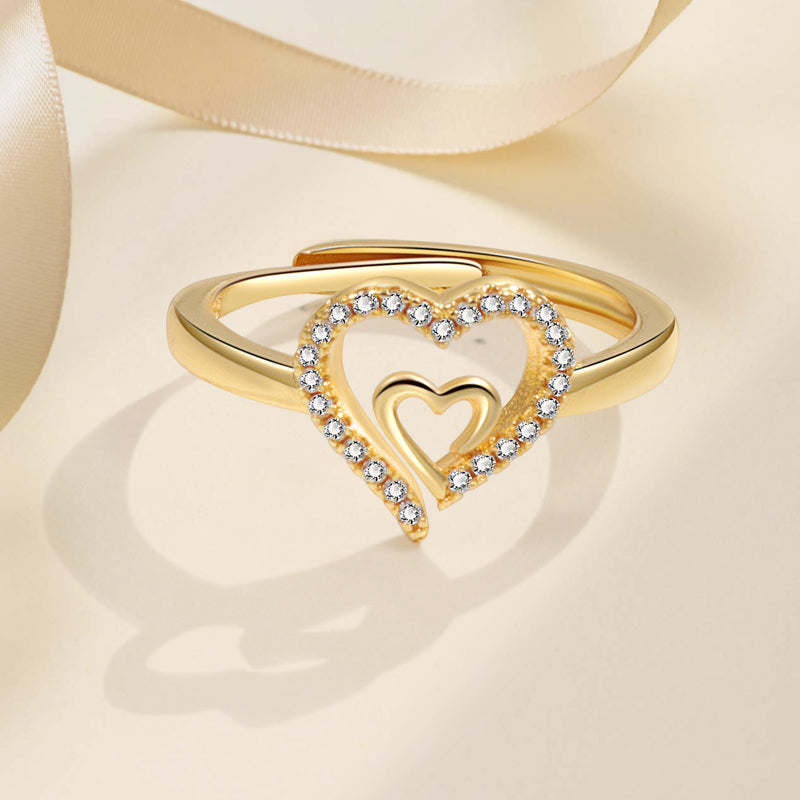 Mother & Daughter Always Heart To Heart Ring