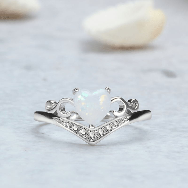 Opal Heart Ring