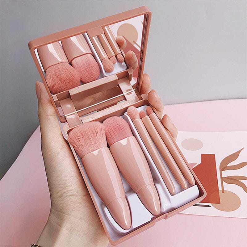 Portable Cosmetic Brush With Mirror