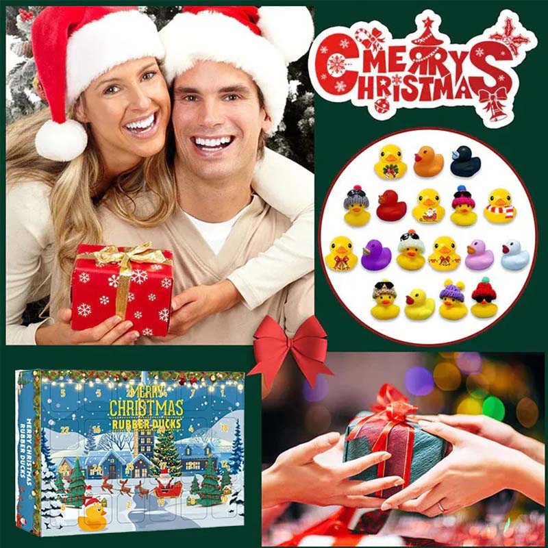 24 Pcs Christmas Rubber Ducks Advent Calendar