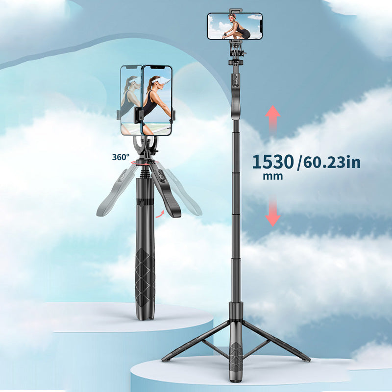 360° Retractable Tripod Selfie Stick with Remote Control