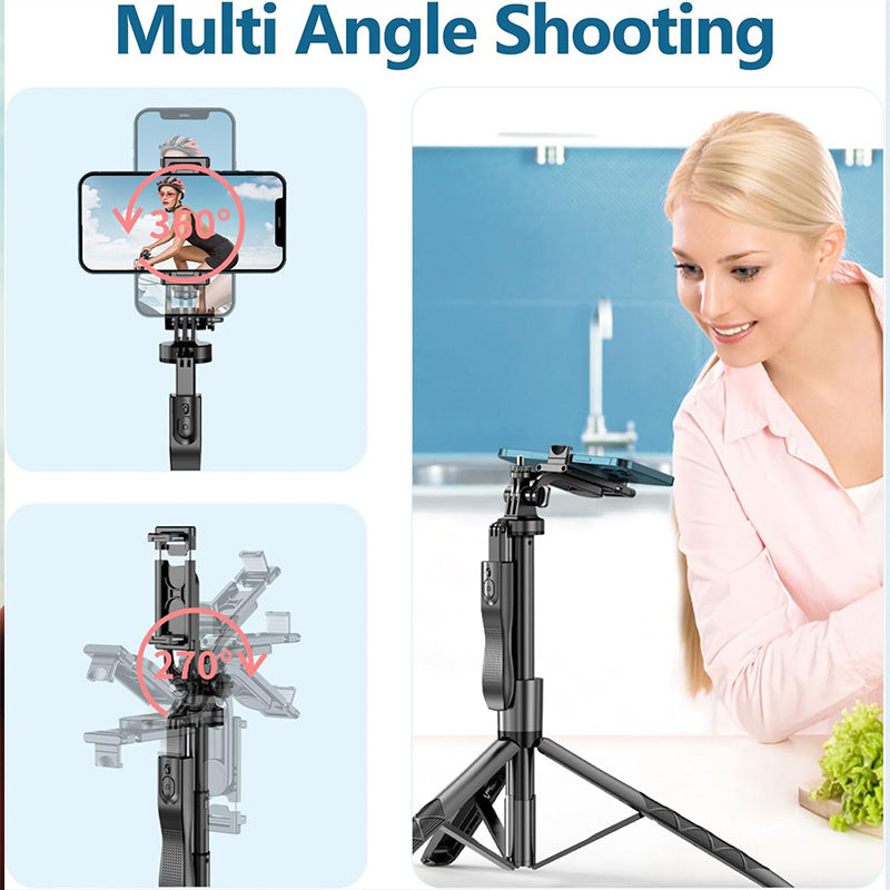 360° Retractable Tripod Selfie Stick with Remote Control