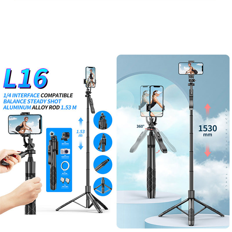 360° Retractable Tripod Selfie Stick with Remote Control