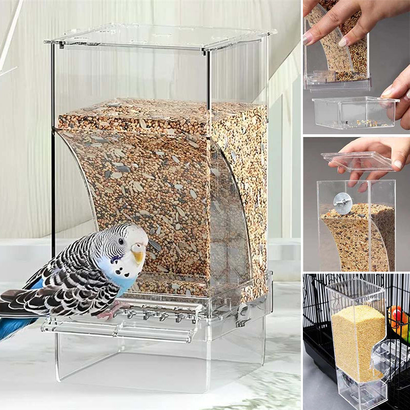 Automatic No-Spill Transparent Bird Feeder