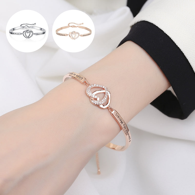 Forever Linked Together Heart to Heart Bracelet