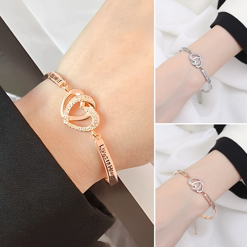 Forever Linked Together Heart to Heart Bracelet