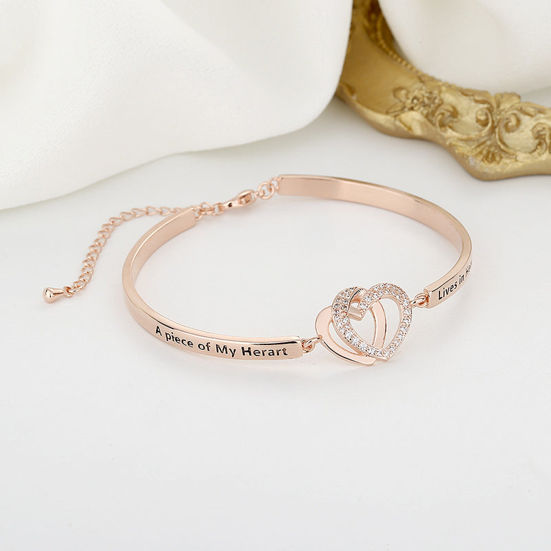 Forever Linked Together Heart to Heart Bracelet