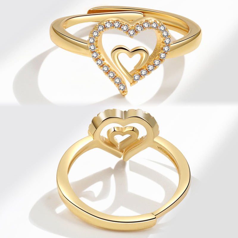 Mother & Daughter Always Heart To Heart Ring