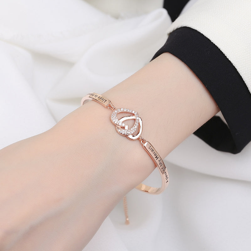 Forever Linked Together Heart to Heart Bracelet