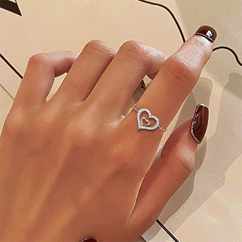 Mother & Daughter Always Heart To Heart Ring