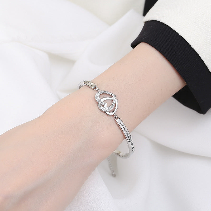 Forever Linked Together Heart to Heart Bracelet