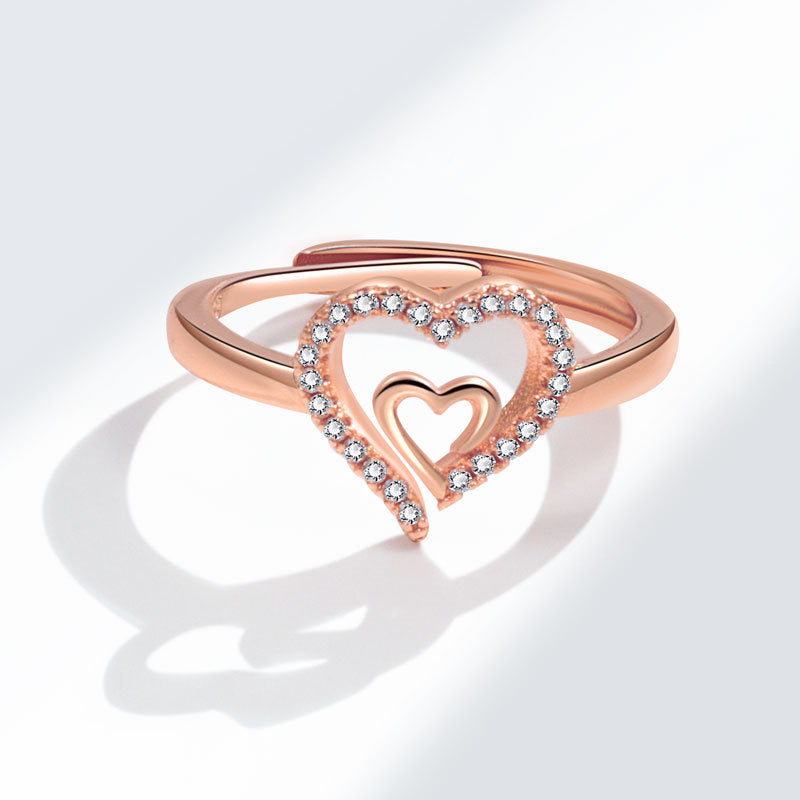 Mother & Daughter Always Heart To Heart Ring