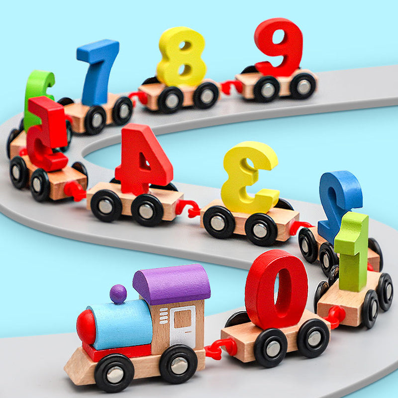 Numbers Magnetic Train Puzzle Wooden Toy Car