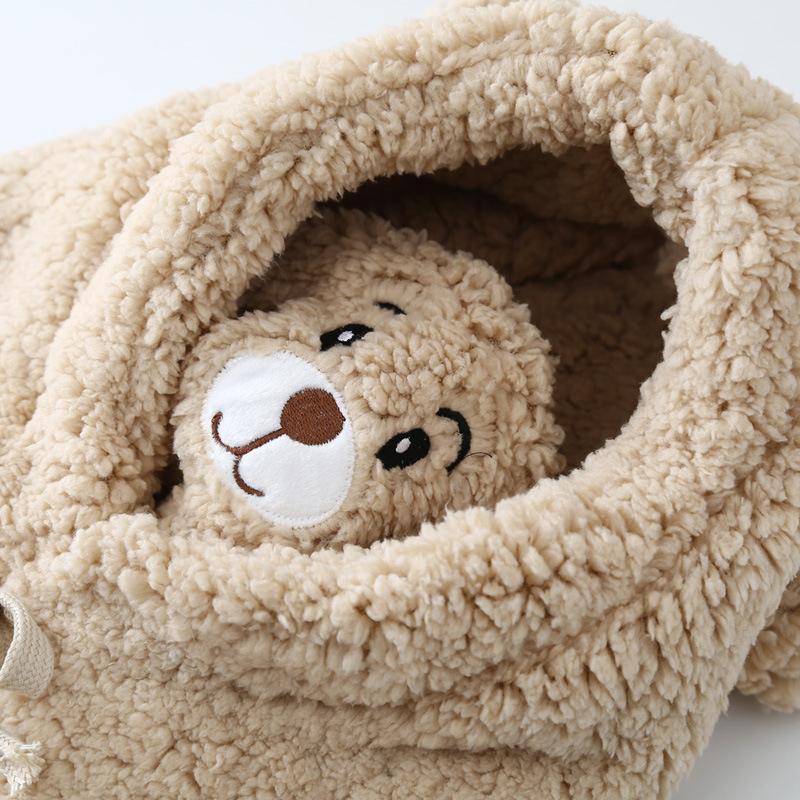 Warm Plush Bear Hat With Face Protection