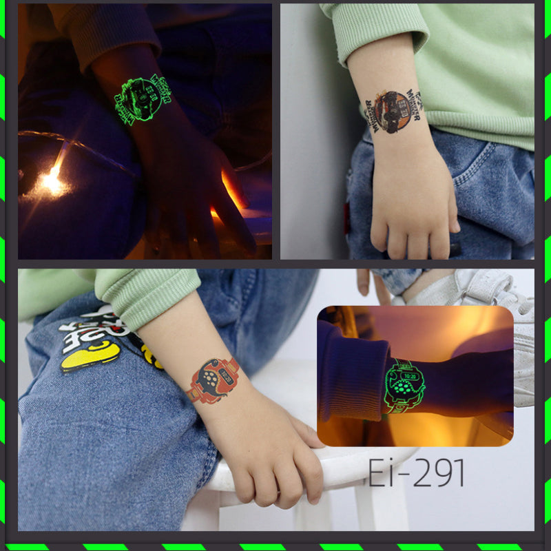 Children's Watch Racing Cartoon Luminous Tattoos Stickers