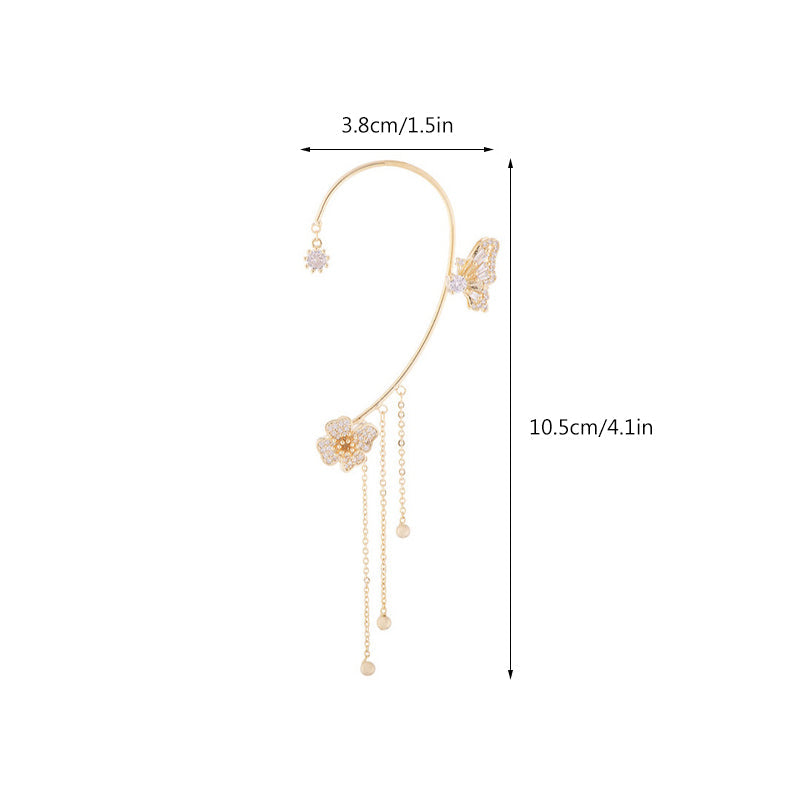 Butterfly Tassel Style Zircon Earrings