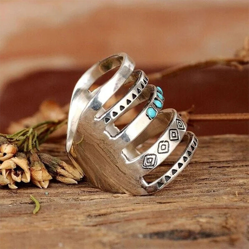 Retro Style Turquoise Ring