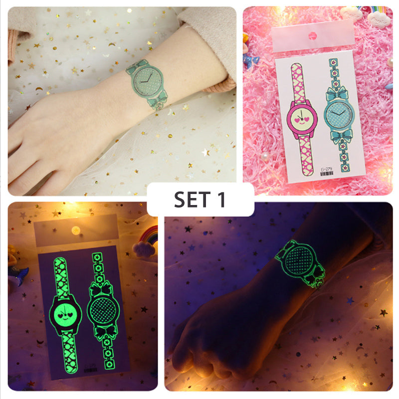 Children's Watch Racing Cartoon Luminous Tattoos Stickers