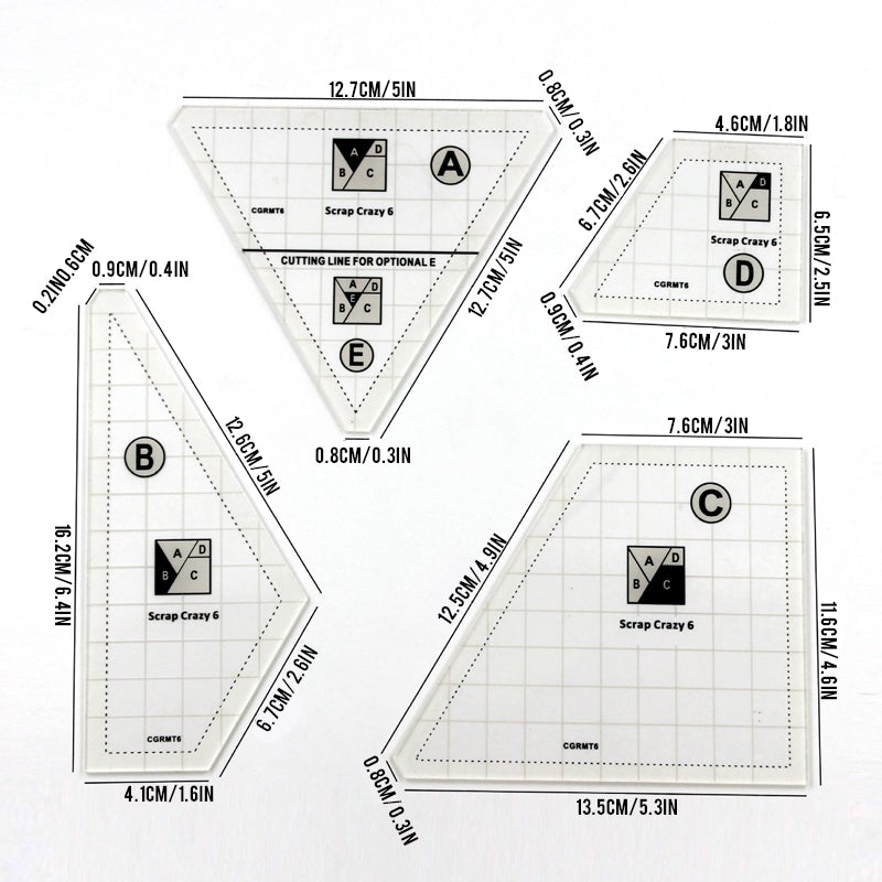 Transparent Patchwork Sewing Cutting Craft Ruler