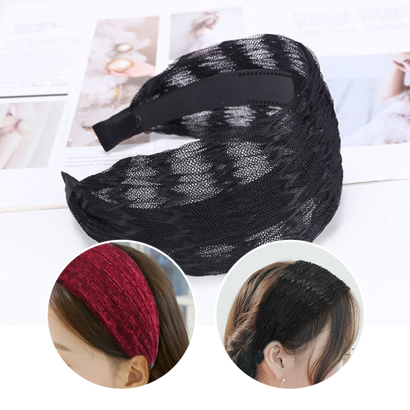 Wide-brimmed Lace Mesh Headband