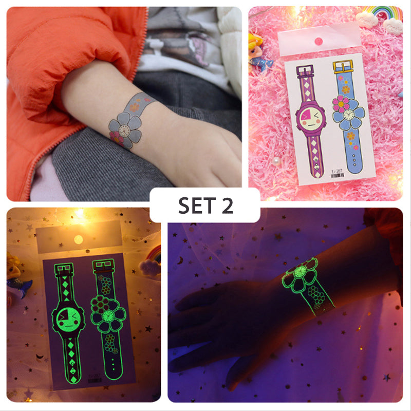 Children's Watch Racing Cartoon Luminous Tattoos Stickers