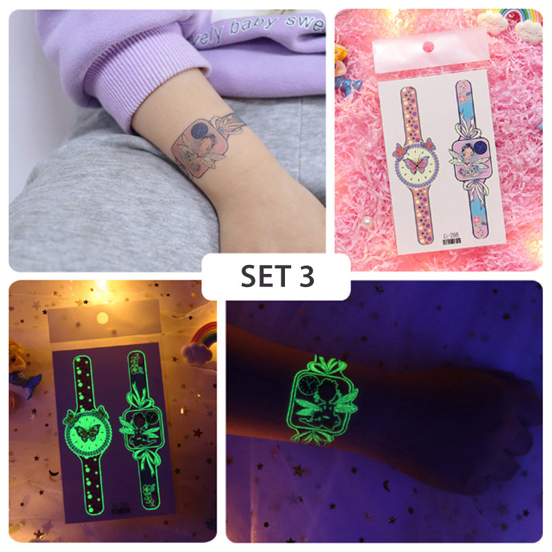 Children's Watch Racing Cartoon Luminous Tattoos Stickers