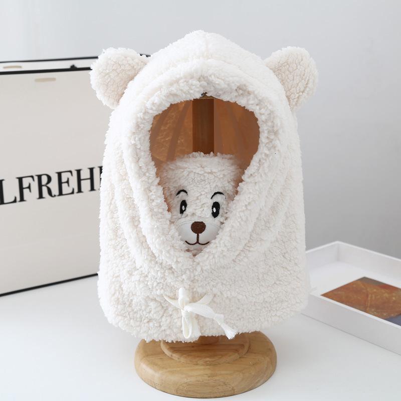 Warm Plush Bear Hat With Face Protection