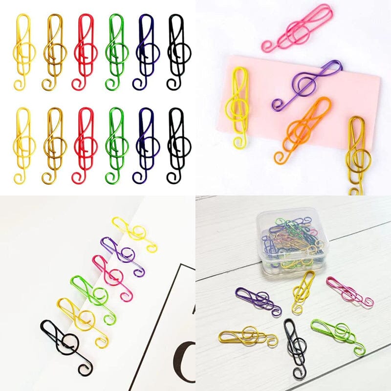 Music Multicoloured Metal Paper Clips – idearock