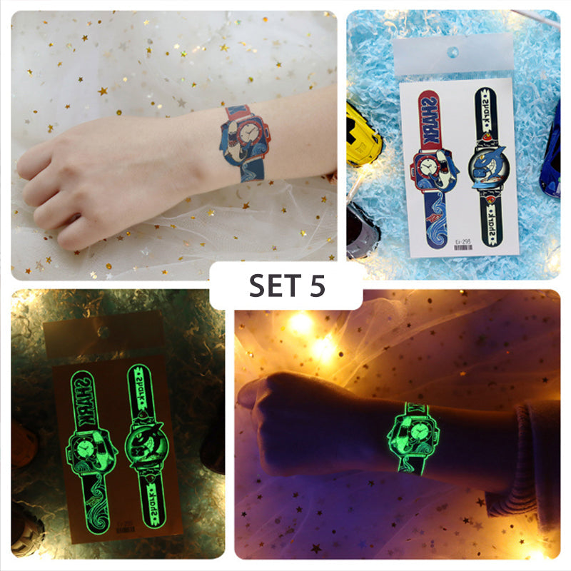 Children's Watch Racing Cartoon Luminous Tattoos Stickers