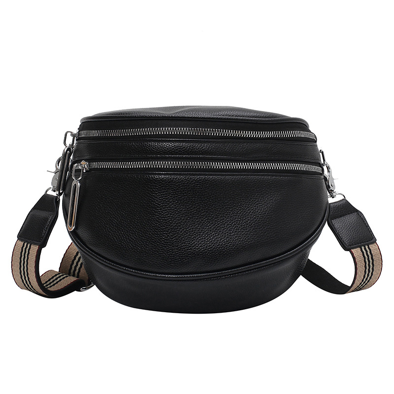 Multi-Pocket Solid Crossbody Bag