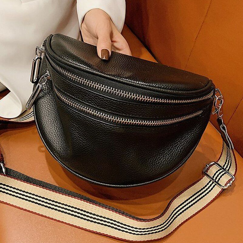 Multi-Pocket Solid Crossbody Bag