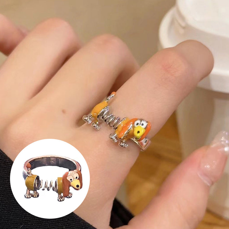 Cute Spring Dog Bead Ring