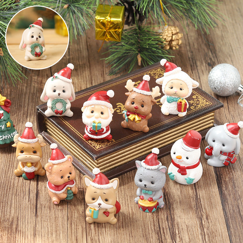 Handmade Animal Santa Ornaments